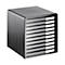 Boîte à tiroirs Rotho TIMELESS, 10 tiroirs fermés au format A4, empilable, L 345 x l 290 x H 320 mm, polystyrène, anthracite