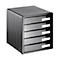 Boîte à tiroirs Rotho TIMELESS, 5 tiroirs fermés au format A4, empilable, L 345 x l 290 x H 320 mm, polystyrène, anthracite