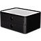 Boîte à tiroirs Smart-Box HAN Allison, 2 tiroirs avec cloisons de séparation, Support pour câble, empilable, plastique ABS, noir