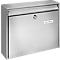 Boîte aux lettres Borkum, inox, entrée de courrier format C4, porte nom, serrure à cylindre et avec blocage de l'ouverture