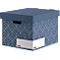 Boîte d'archives BANKERS BOX® Décor, carton certifié FSC®, L 390 x l 340 x H 291 mm, pour formats DIN A4, bleu ardoise, 5 pcs.