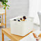 Boîte de rangement Rotho BRISEN, volume 16 l, structure perforée, empilable, sans couvercle, L 360 x l 262 x H 211 mm, PP recyclé, blanc