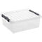 Boîte de rangement Sunware Q-LINE, clips de fermeture, transparent, empilable, 25 l, L 500 x l 400 x H 180 mm