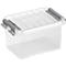 Boîte de rangement Sunware Q-line - couvercle - clips de fermeture - transparent - 118 x l 77 x H 62 mm - 0,4 l