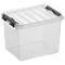 Boîte de rangement Sunware Q-line - couvercle - clips de fermeture - transparent - L 200 x l 150 x H 143 mm - 3 l