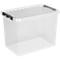 Boîte de rangement Sunware Q-line - couvercle - clips de fermeture - transparent - L 600 x l 400 x H 420 mm - 72 l