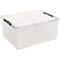 Boîte de rangement Sunware Q-line - couvercle - clips de fermeture - transparent - L 800 x l 500 x H 380 mm - 120 l