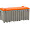 Boîte de transport et de plateforme CEMO CEMbox 750, polyéthylène, 750 l, L 1700 x l 840 x H 800 mm, empilable, avec porte latérale, gris/orange