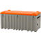 Boîte de transport et de plateforme CEMO CEMbox 750, polyéthylène, 750 l, L 1700 x l 840 x H 800 mm, empilable, avec porte latérale, gris/orange