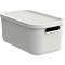 Boîte de transport Rotho Albula, volume 12 l, empilable, avec couvercle amovible et trous de préhension, L 395 x l 235 x H 177 mm, plastique recyclé, blanc