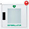 Boîte murale pour défibrillateur &amp; DAE Medx5, pour l'intérieur, universelle pour tous les défibrillateurs de marque, fermeture rotative, alarme sonore, avec autocollant de localisation, métal, blanc