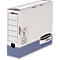 Boîtes d'archives BANKERS BOX Serie System, jusqu'à A4, couvercle rabattable &amp; champ d'inscription, L 85 x P 265 x H 327 mm, carton recyclé FSC, bleu-blanc, 10 pièces