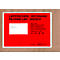 Bolsillos para albaranes, ventana izquierda, con impresión, autoadhesivo, papel cristal 100 % reciclable, tamaño C5, rojo, 250 unidades