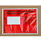 Bolsillos para albaranes, ventana izquierda, con impresión, autoadhesivo, papel cristal 100 % reciclable, tamaño C5, rojo, 250 unidades