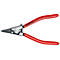 Rode tang, merk KNIPEX, ligt open tegen een neutrale achtergrond. Zwarte punten, zilveren middendeel, rode handgreep.