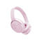 Helle, pastellrosa Bose Over-Ear-Kopfhörer vor weißem Hintergrund mit Firmenlogo auf der Ohrmuschel.