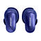 Zwei tiefblaue Bose In-Ear-Kopfhörer vor weißem Hintergrund, mit silbernem Bose-Logo auf der glänzenden Oberfläche.