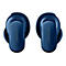 Zwei glänzend dunkelblaue Bose In-Ear-Kopfhörer vor weißem Hintergrund.