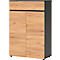 Boston kast, 3 ordnerhoogtes, B 800 x D 400 x H 1200 mm, grafiet &amp; Navarra eiken decor