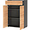 Boston kast, 3 ordnerhoogtes, B 800 x D 400 x H 1200 mm, grafiet &amp; Navarra eiken decor