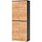 Boston kast, 5 ordnerhoogtes, B 800 x D 400 x H 1970 mm, grafiet &amp; Navarra eiken decor