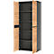 Boston kast, 5 ordnerhoogtes, B 800 x D 400 x H 1970 mm, grafiet &amp; Navarra eiken decor