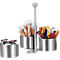 Stainless steel organizer for coffee accessories: capsules, sugar, coffee sticks.