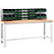 Bott cubio system werkbank, met uittrekframe en sleufblad, beuken multiplex plaat, tot 800 kg, B 2000 x D 750 mm, lichtgrijs