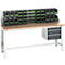 Bott cubio system werkbank, met uittrekframe en sleufblad, laden, beuken multiplex plaat, tot 800 kg, B 2000 x D 750 mm, lichtgrijs