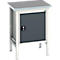 Bott verso box werkbank, linoleumblad, 1 deur, 1 plank, B 700 x D 600 x H 780 - 930 mm, lichtgrijs / antracietgrijs