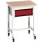 Bott verso verrijdbare werkbank, multiplexplaat, met kruisschoorset, 1 lade, B 700 x D 600 x H 930 mm, lichtgrijs/paarsrood