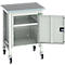 Bott verso werkbank, linoleumblad, 1 deur &amp; 1 plank, B 700 x D 600 x H 930 mm, lichtgrijs