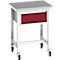 Bott verso werkbank, linoleumblad, 1 lade, met set kruisschoren, B 700 x D 600 x H 930 mm, lichtgrijs/paarsrood