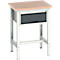 Bott verso werkbank, multiplex werkblad, 1 lade, met kruisschoorset, B 700 x D 600 x H 780 - 930 mm, RAL 7035 lichtgrijs / antracietgrijs