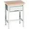 Bott verso werkbank, multiplex werkblad, 1 lade, met kruisschoorset, B 700 x D 600 x H 780 - 930 mm, RAL 7035 lichtgrijs