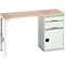 Bott verso werkbank onderbouw, multiplex legbord, 2 laden, 1 deur, 1 legbord, B 1500 x D 600 x H 930 mm, lichtgrijs