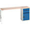 Bott verso werkbank onderbouw, multiplex legbord, 2 laden, 1 deur, 1 legbord, B 2000 x D 600 x H 930 mm, lichtgrijs / gentiaanblauw