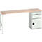 Bott verso werkbank onderbouw, multiplex legbord, 2 laden, 1 deur, 1 legbord, B 2000 x D 600 x H 930 mm, lichtgrijs