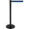 Black stanchion with blue belt, against a white background.