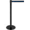 Black stanchion with blue band, on a white background.