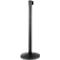 Black stanchion with round base. The stanchion is an upright cylinder, narrower in the middle.