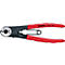 Rode en zwarte krimptang van Knipex, in detail.