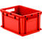 Box in EURO formaat EF 4220, L 400 x B 300 x H 220 mm, inhoud 20,4 liter, laadvermogen 15 kg, stapelbaar, polypropeen, rood