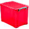 Box, kunststof, transparant rood, 19 l