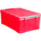 Box, kunststof, transparant rood, 9 l