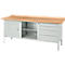 Box-type werkbank Schäfer Shop Select PW 200-1, beuken multiplex blad, tot 750 kg, B 2000 x D 700 x H 840 mm, lichtgrijs