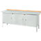 Box-type werkbank Schäfer Shop Select PW 200-3, beuken multiplex blad, met stalen afdekking, tot 750 kg, B 2000 x D 700 x H 840 mm, lichtgrijs