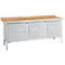 Box-type werkbank Schäfer Shop Select PW 200-3, beuken multiplex blad, met stalen rand, tot 750 kg, B 2000 x D 700 x H 840 mm, blank aluminium