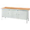 Box-type werkbank Schäfer Shop Select PW 200-3, beuken multiplex blad, met stalen rand, tot 750 kg, B 2000 x D 700 x H 840 mm, lichtgrijs