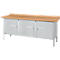 Box-type werkbank Schäfer Shop Select PW 200-3, beuken multiplex blad, tot 750 kg, B 2000 x D 700 x H 840 mm, blank aluminium